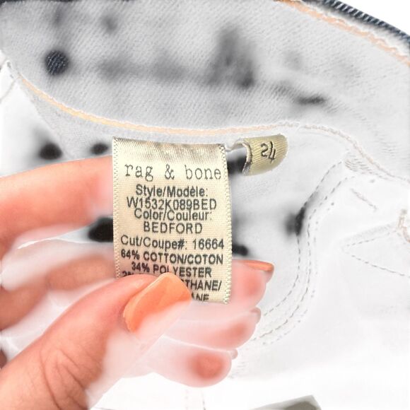 RAG & BONE High Rise Skinny Denim in Bedford Dark Wash Sz 24 - Picture 6 of 6